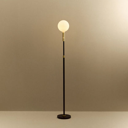 Poise Adjustable Floor Lamp in Brass + Sphere V
