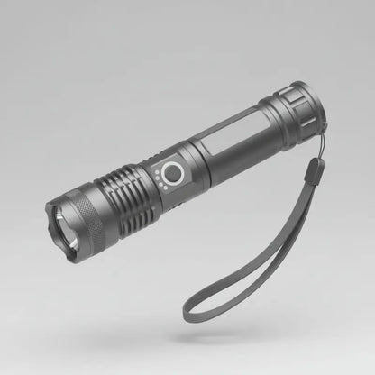 High-Power Rechargeable LED Flashlight with Adjustable Focus Beam