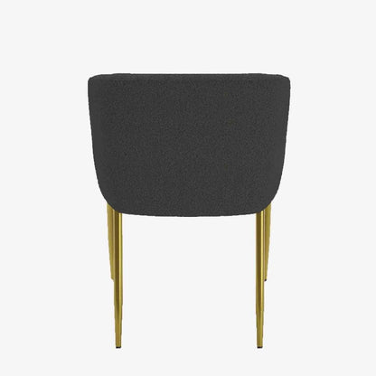 Fauteuil de salle   manger bouclette gris fonc  Basile