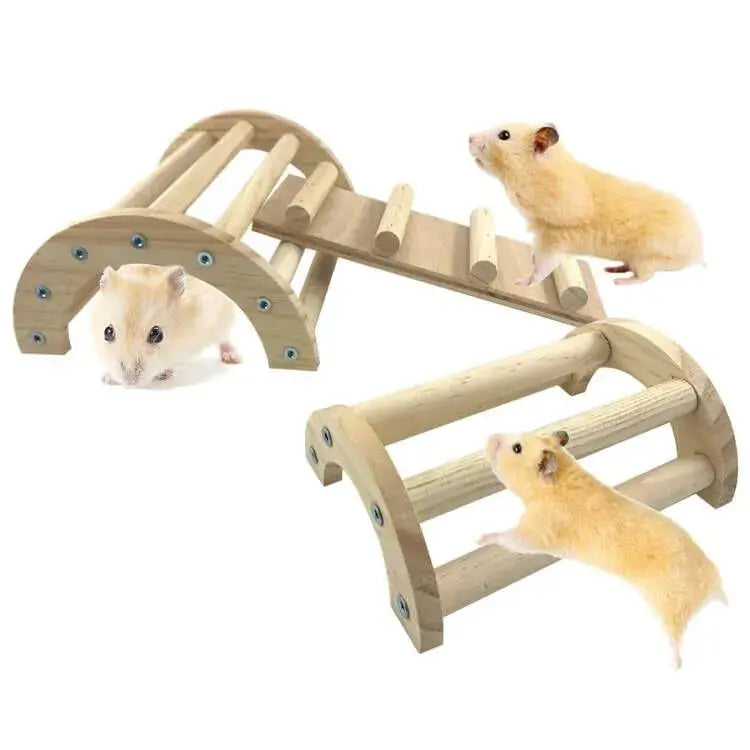 Natural Pine 3-in-1 Climbing Ramp Toy for Chicks, Hamsters & Gerbils  Safe, Durable Pet Accessory