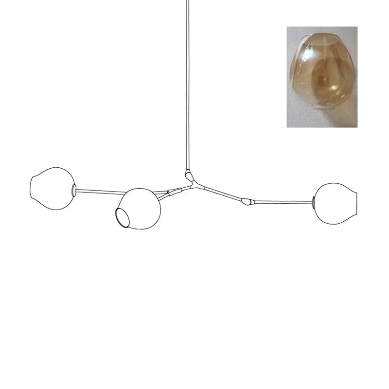 Orvani Linear Globe Chandelier in Modern Industrial Style