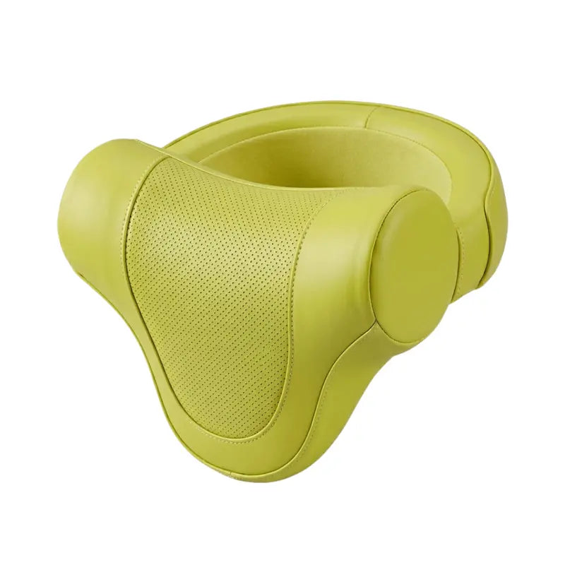 Ergonomic Car Headrest Neck Pillow with Contoured Memory Foam & PU Leather