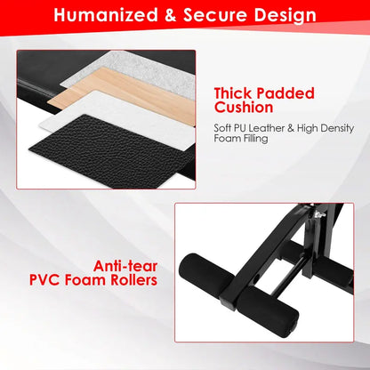 Foldable Olympic Weight Bench & Rack Combo  Adjustable Workout Station with Leg Developer Attachment