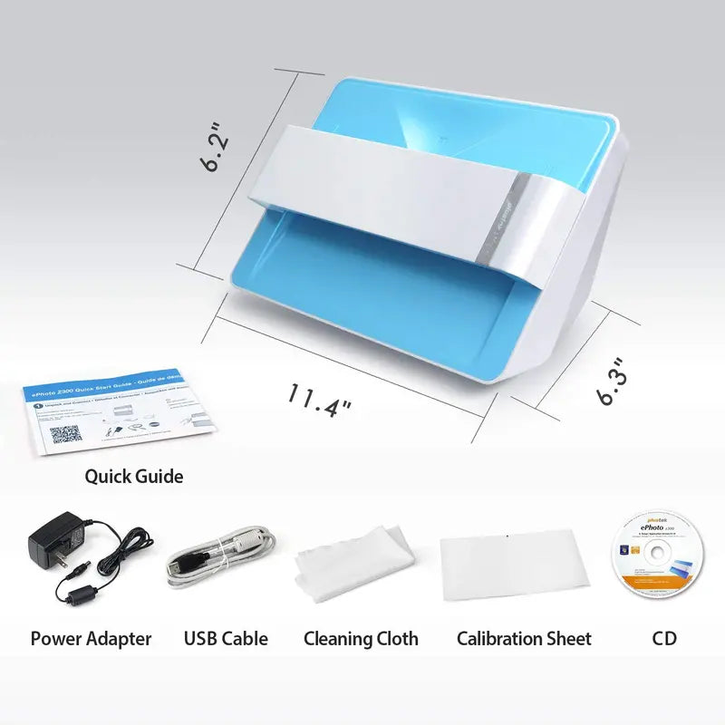 Plustek Photo Scanner, 4 6 Photo in 2sec, Auto Crop and Deskew CCD Sensor