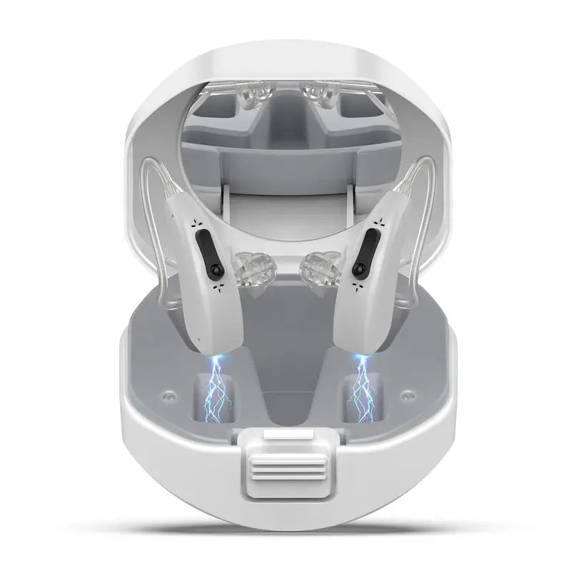 Brand Hearing Aids for Seniors, Dual Microphone, Comfortable Fit, Gray  For Mild to Severe Hearing Loss