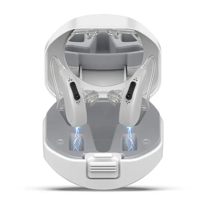 Brand Hearing Aids for Seniors, Dual Microphone, Comfortable Fit, Gray  For Mild to Severe Hearing Loss