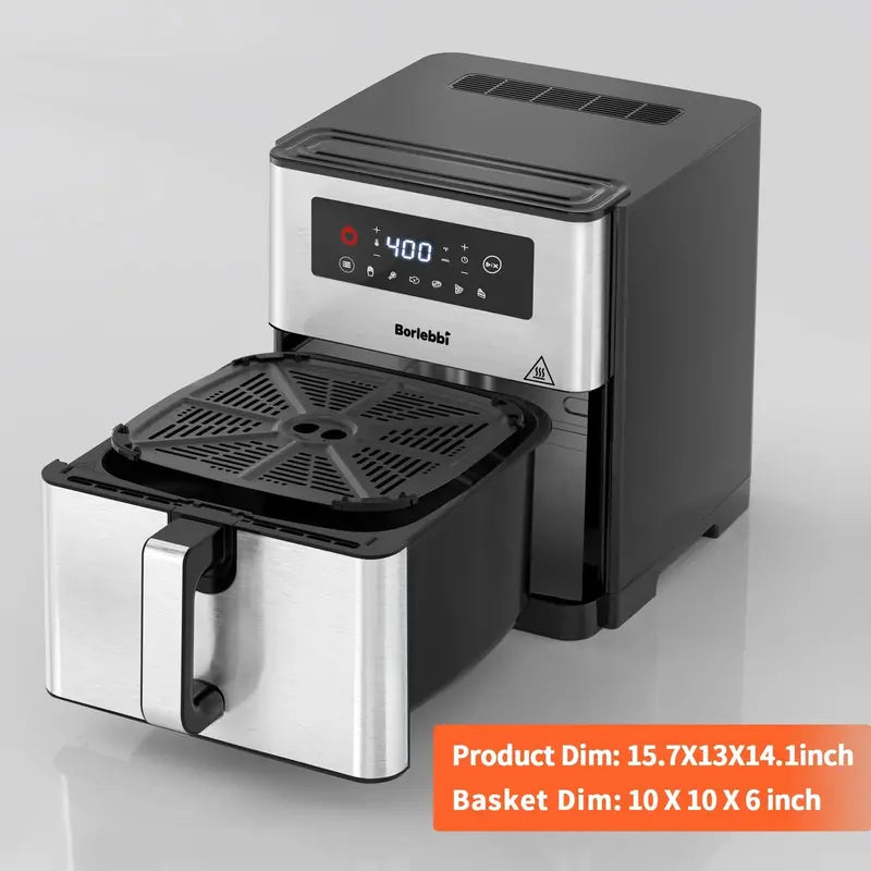 Borlebbi 10-Quart 1700W Family-Sized Air Fryer  Large-Capacity Countertop Oven