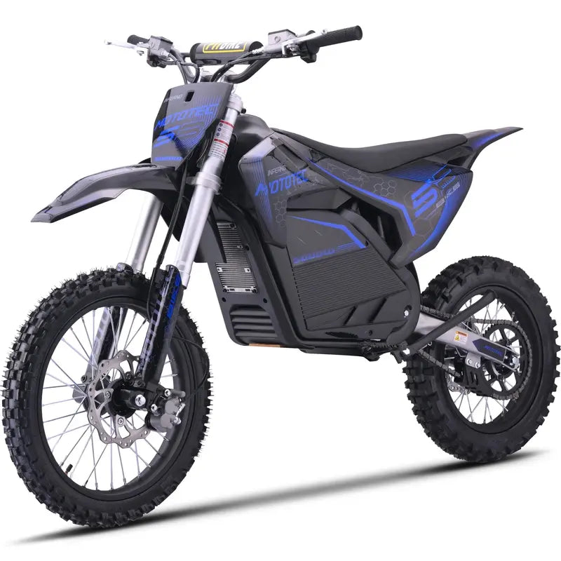 MotoTec 72V Pro Electric Dirt Bike  5000W Lithium-Powered Off-Road Motorcycle in Blue
