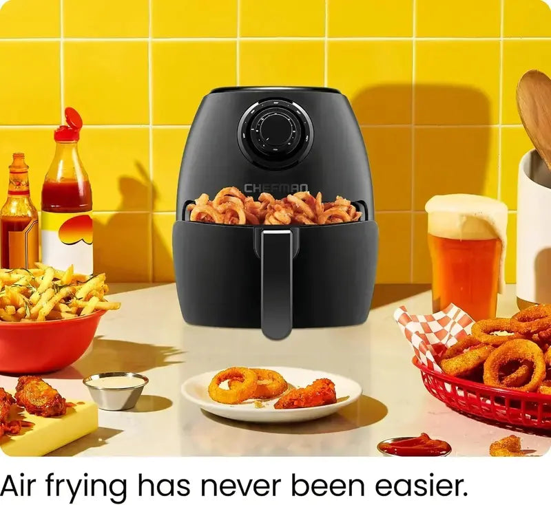 Chefman Compact 6.3-Quart Digital Air Fryer Featuring Rotisserie, Dehydrate, and Convection Functions