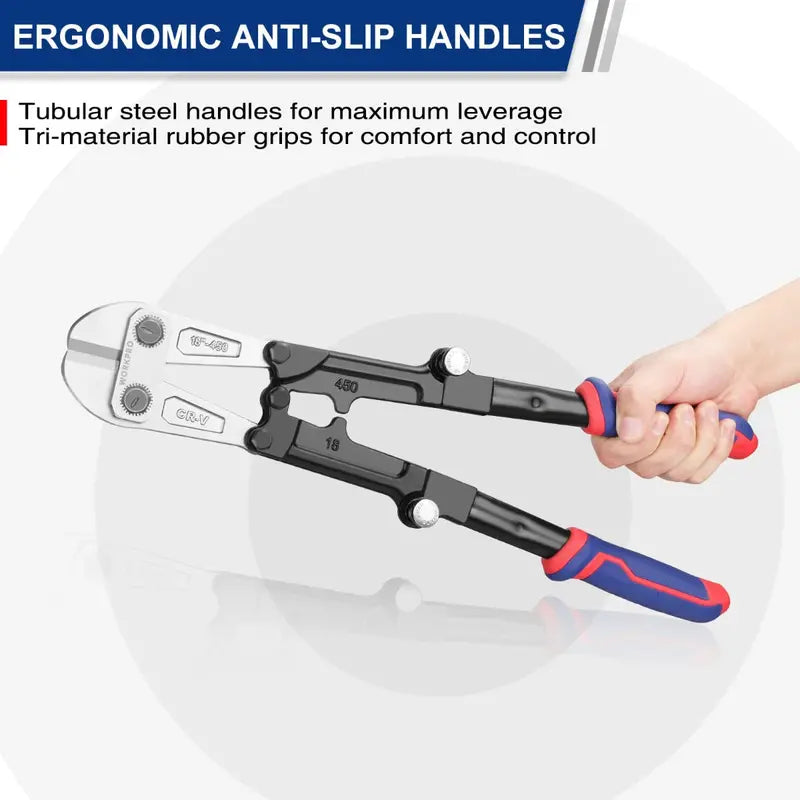 WORKPRO Tri-Material Bolt Cutter  14″ & 18″ Models with Ergonomic Grip