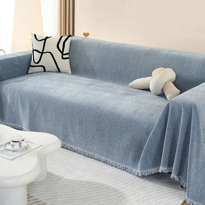 Decorative Sofa Throw Blanket  Patterned Design with Boho Tassel Trim