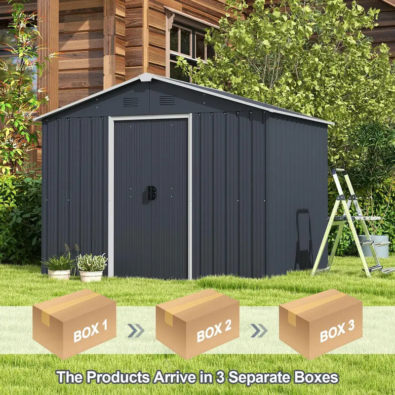 Freestanding Outdoor Storage Shed with Reinforced Floor & Lockable Door