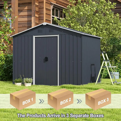 Freestanding Outdoor Storage Shed with Reinforced Floor & Lockable Door