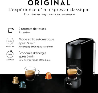 Nespresso Essenza Mini by Breville, 0.6L Piano Black Espresso Machine  Compact, Fast Heat, Energy Efficient