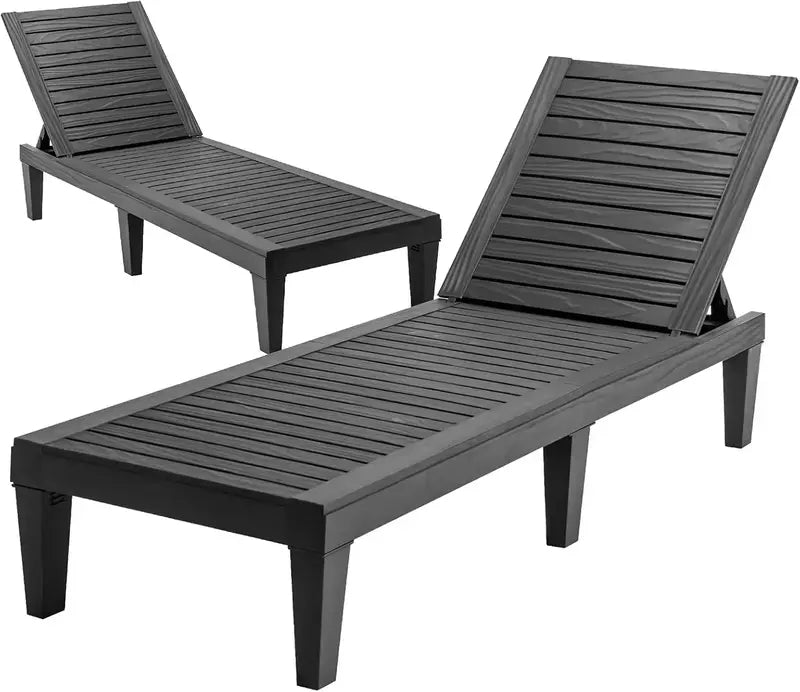 Lightweight Adjustable Chaise Lounge Chair  Outdoor Recliner with Multi-Angle Backrest