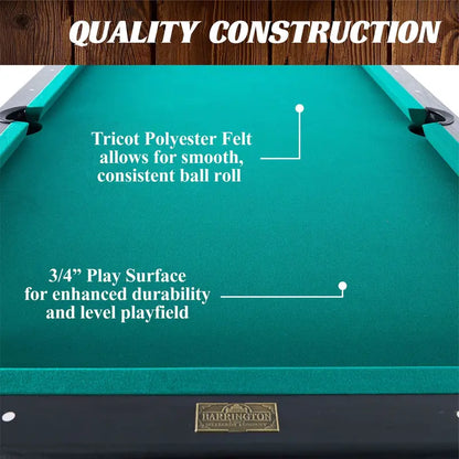 Barrington Billiard 84″ Arcade Pool Table with Bonus Dartboard Set, Green
