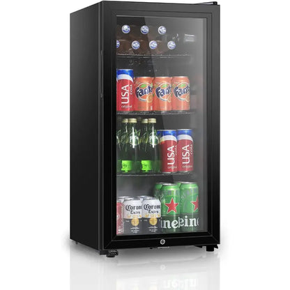 HAILANG Freestanding Beverage Refrigerator  105-Can Capacity, Energy-Efficient Cooling Unit