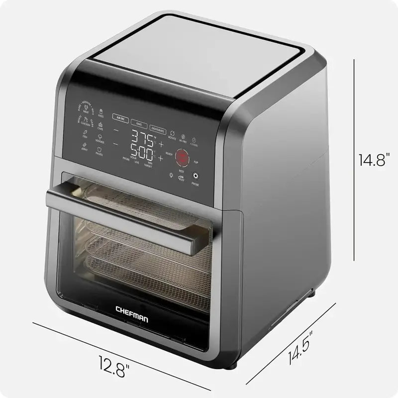 CHEFMAN ExacTemp 12-Quart Smart Air Fryer  Built-In Precision Cooking Thermometer