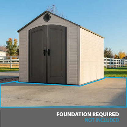 Lifetime Outdoor Storage Shed  8 ft. x 10 ft. Weather-Resistant Resin Build