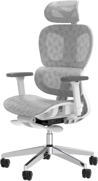 Ergo3D High-Back Mesh Office Chair  Fully Adjustable 3D Armrests and Casters for Home or Workplace
