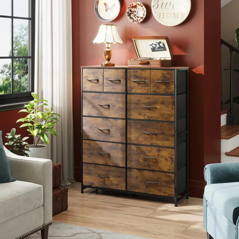 WLIVE 12-Drawer Tall Dresser for Bedroom Storage and Organization