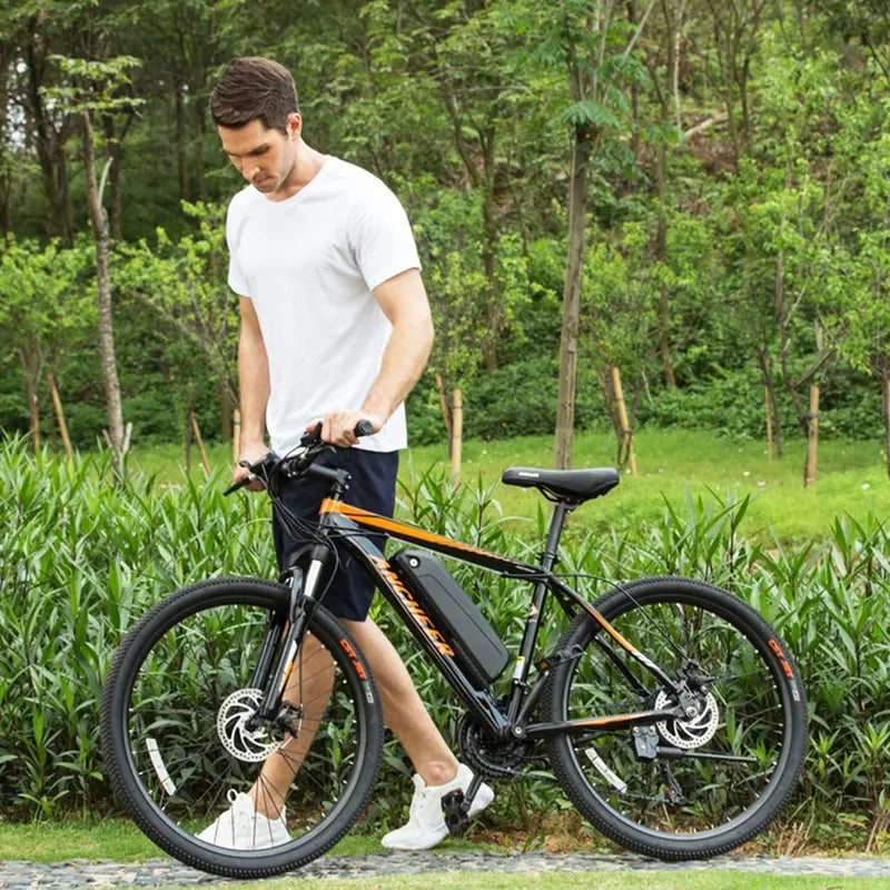 ANCHEER 350W Electric Mountain Bike  26″ Adult E-Bike with 21-Speed Drivetrain, Removable Battery, 20 MPH Top Speed
