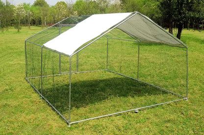 10x10ft Walk in Large Metal Chicken Coop Run Backyard Hen House Poultry Rabbit Cage