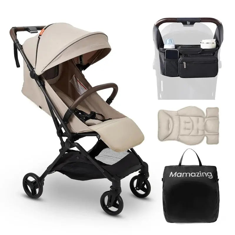 Mamazing Travel Stroller  Ultra-Lightweight Carbon Fiber Frame, FAA-Approved Compact Fold