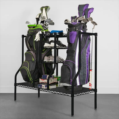 SafeRacks Golf Gear Organizer  Freestanding Bag & Equipment Storage Rack