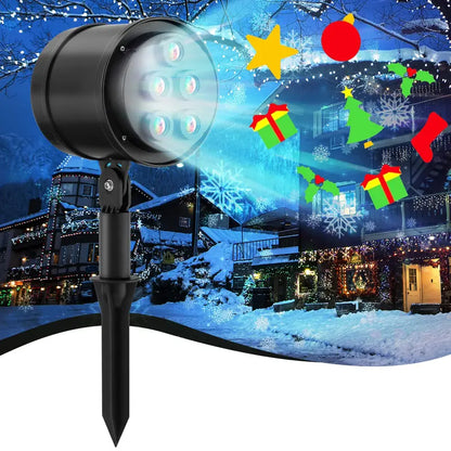 Rotating Christmas Projection Light with 65-Degree Adjustable Tilt and Seasonal Patterns