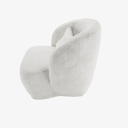 Fauteuil design tissu chenille blanc Pablo