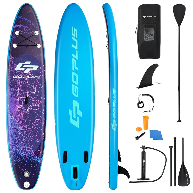 All-in-One Inflatable SUP Board with Telescoping Paddle and Carry Bag