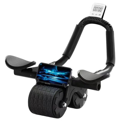 Core-Strengthening Ab Roller with Dual Wheels and Padded Elbow Supports