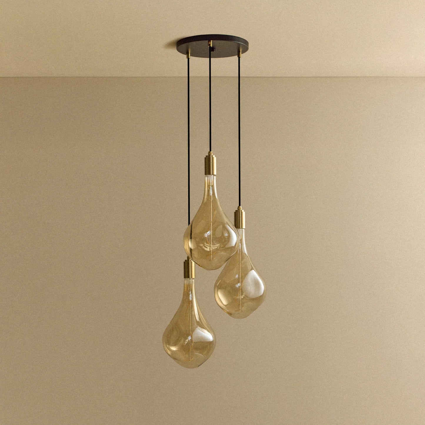Triple Pendant in Brass + Voronoi III
