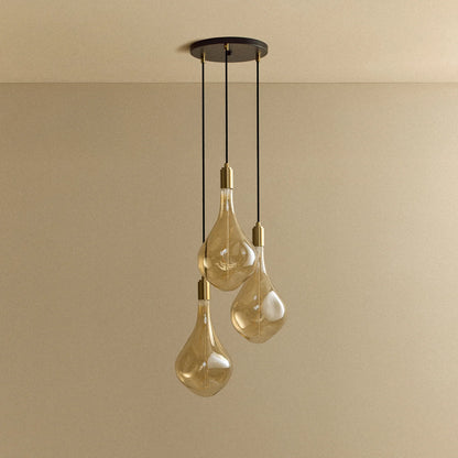 Triple Pendant in Brass + Voronoi III