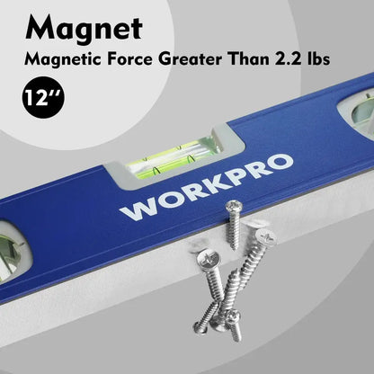WORKPRO Triple-Length Spirit Level Set  12″, 20″, and 40″ Aluminum Levels