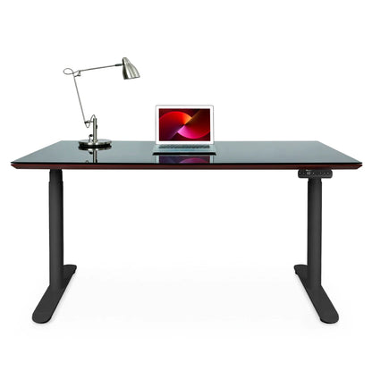 Bureau assis debout avec plateau en verre - DYNAMIC EXECUTIVE