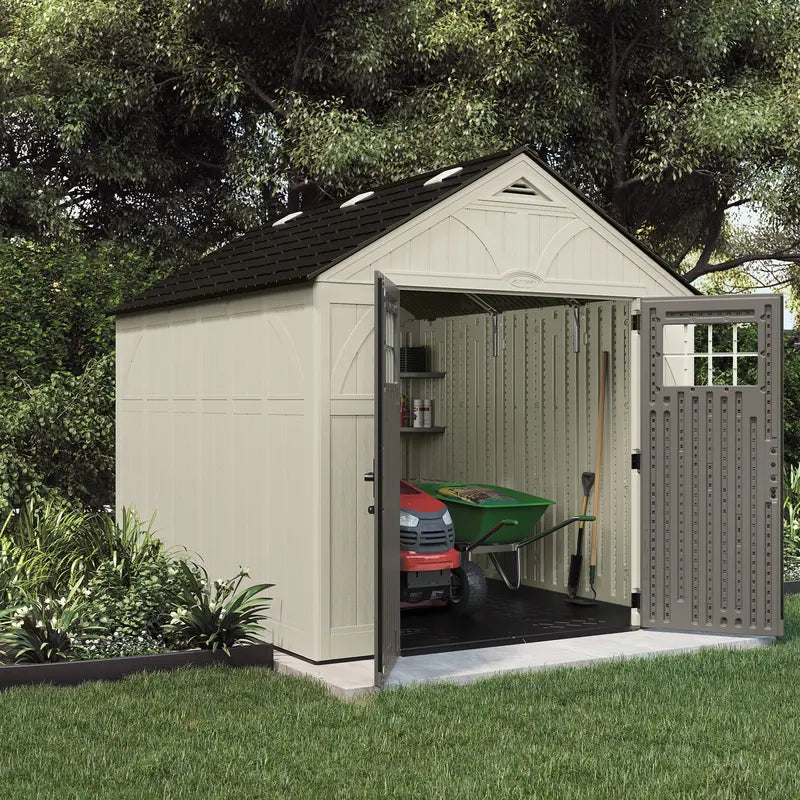 8 ft. x 10 ft. Metal-and-Resin Storage Shed in Vanilla Finish