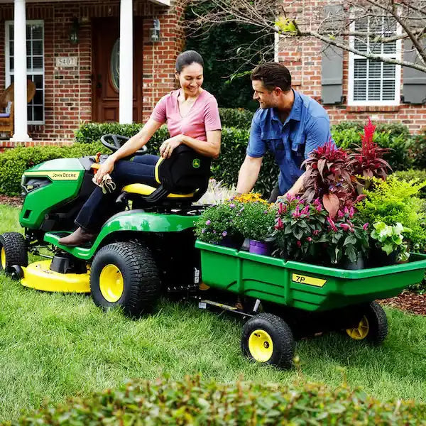 John Deere S100 42″ Gas-Powered Riding Lawn Mower  17.5 HP V-Twin Engine, Hydrostatic Transmission