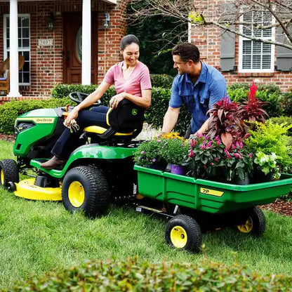 John Deere S100 42″ Gas-Powered Riding Lawn Mower  17.5 HP V-Twin Engine, Hydrostatic Transmission