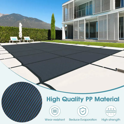 Custom-Fit Safety Pool Cover for 32′ x 16′ In-Ground Pools (Actual Size: 34′ x 18′)