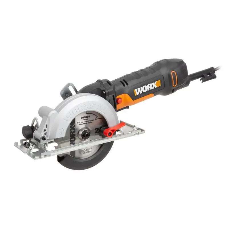 Worx WorxSaw WX439L 4.5 Amp Compact Circular Saw, 4-1/2″ Blade, One-Hand Operation