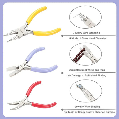 WORKPRO 5-Piece Jewelry-Making Tool Kit  Includes Wire Loop, Nylon Nose, Bent Nose Pliers, and Precision Tweezers