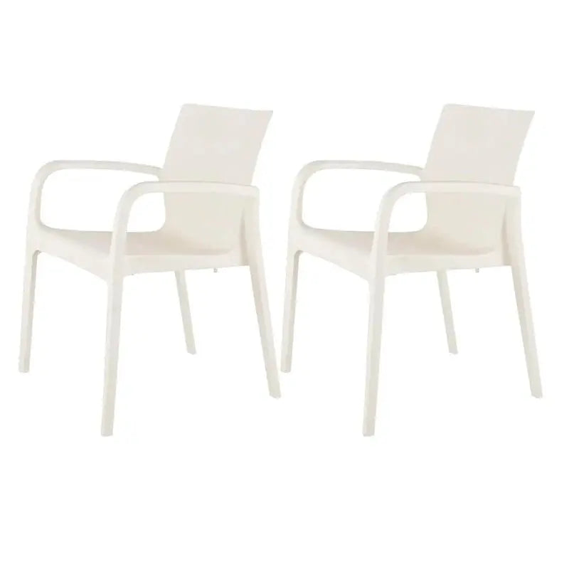 Alissa All-Weather Stackable Dining Armchairs  Resin Outdoor Seating Set of 2