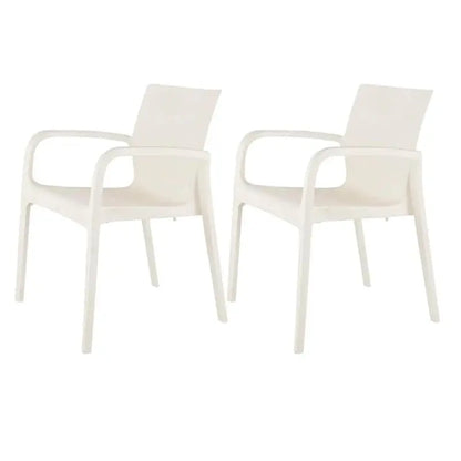 Alissa All-Weather Stackable Dining Armchairs  Resin Outdoor Seating Set of 2