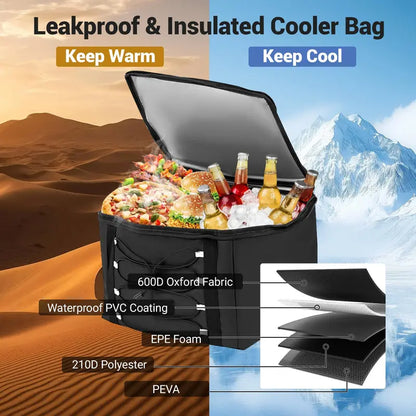 Collapsible Trunk Organizer  Multi-Compartment Vehicle Storage Bin with Detachable Lid