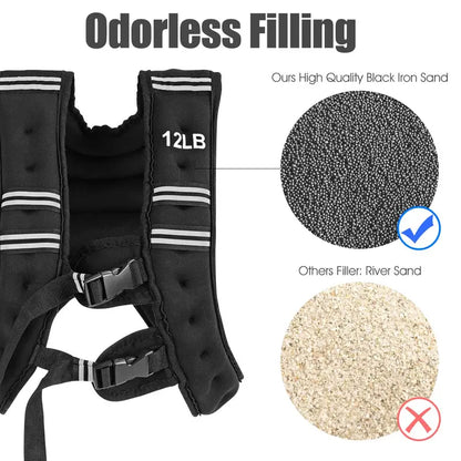 Adjustable Weighted Vest  12 lb or 20 lb Fitness Vest for Strength and Conditioning Training