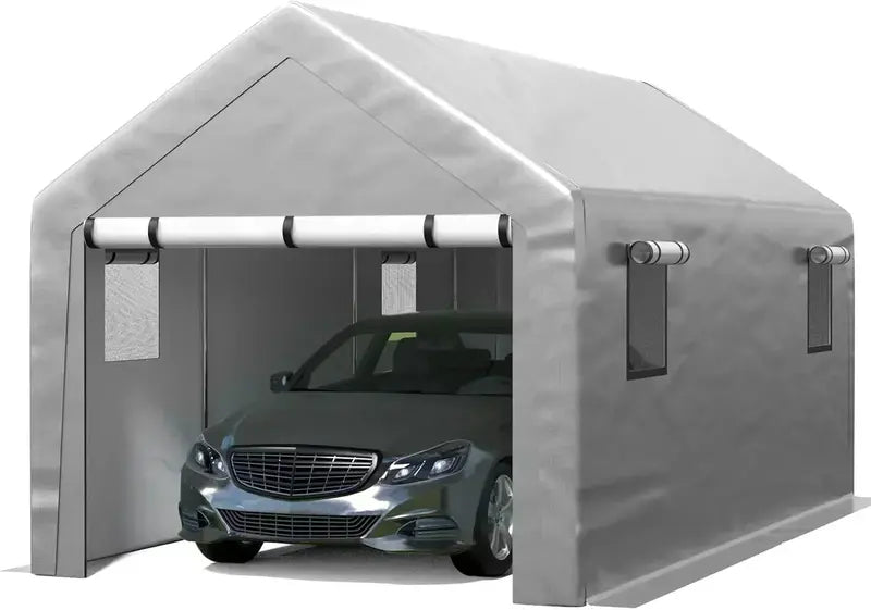 6 ft × 8 ft Portable Carport Tent  Heavy-Duty Four-Season Garage Tent with Removable Side Walls