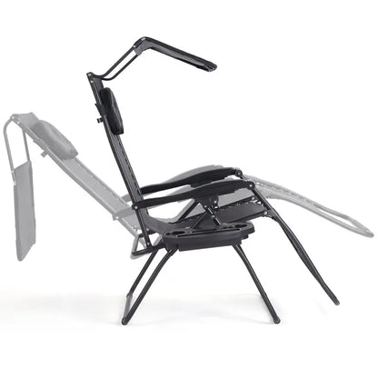 Wide Zero-Gravity Reclining Lounge Chair with Canopy Shade for Outdoor Relaxation