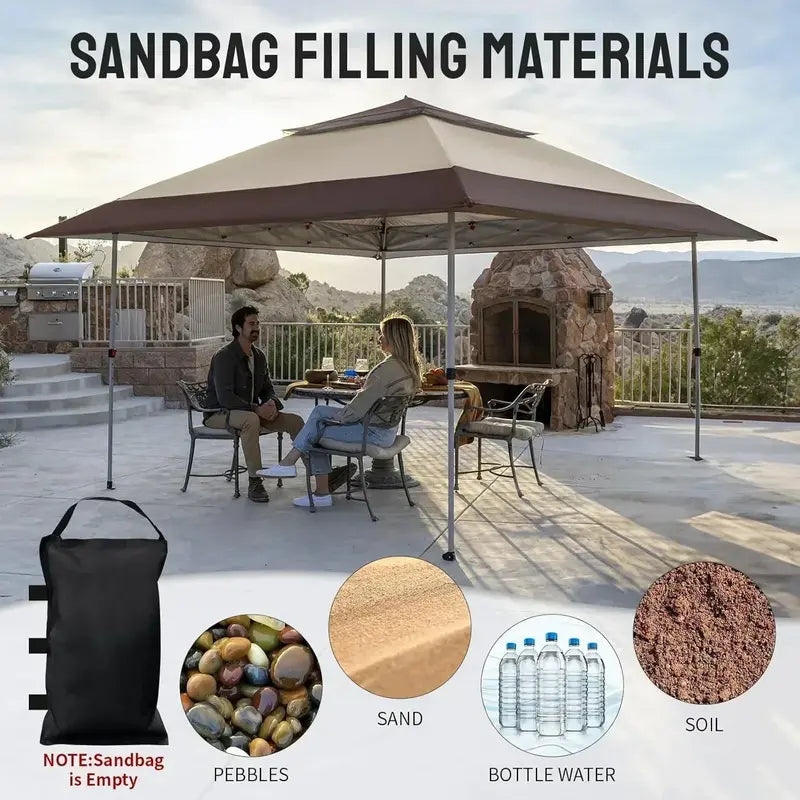 CROWN SHADES 13×13 ft Pop-Up Gazebo  Instant-Setup Outdoor Canopy Tent, Clearance Model